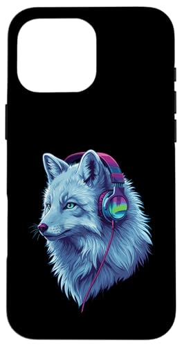 Arctic Wolf With Headphones Colorful Audio Vibe Design Hülle für iPhone 16 Pro Max Arctic Wolf With Headphones Colorful Audio Vibe Design Hülle für iPhone 16 Pro Max von Cool Music Lover Design With Headphones