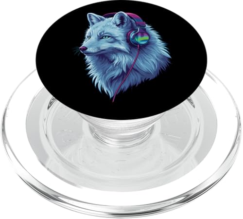 Arctic Wolf With Headphones Colorful Audio Vibe Design PopSockets PopGrip für MagSafe Arctic Wolf With Headphones Colorful Audio Vibe Design PopSockets PopGrip für MagSafe von Cool Music Lover Design With Headphones