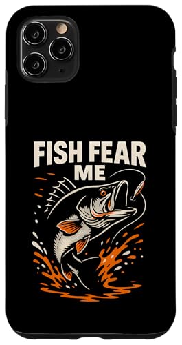 Barsch Angeln Fisch Fear Me Vintage Jungen Lustig Angeln Hülle für iPhone 11 Pro Max von Cool Papa - Bass Fishing Gear