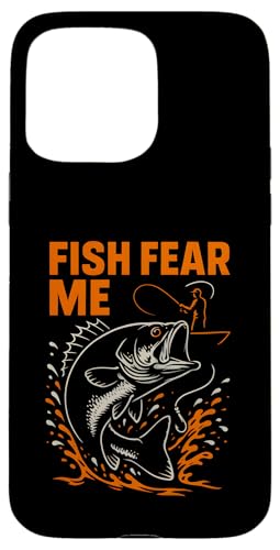 Barsch Angeln Fisch Fear Me Vintage Jungen Lustig Angeln Hülle für iPhone 15 Pro Max von Cool Papa - Bass Fishing Gear