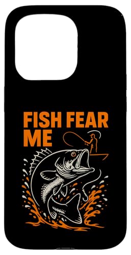 Barsch Angeln Fisch Fear Me Vintage Jungen Lustig Angeln Hülle für iPhone 15 Pro von Cool Papa - Bass Fishing Gear
