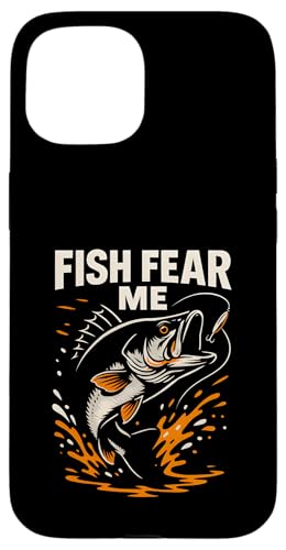 Barsch Angeln Fisch Fear Me Vintage Jungen Lustig Angeln Hülle für iPhone 15 von Cool Papa - Bass Fishing Gear