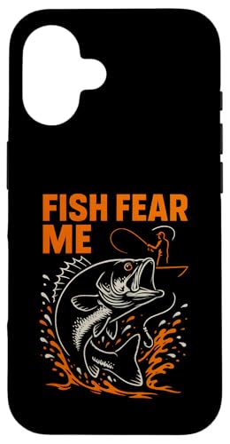 Barsch Angeln Fisch Fear Me Vintage Jungen Lustig Angeln Hülle für iPhone 16 von Cool Papa - Bass Fishing Gear