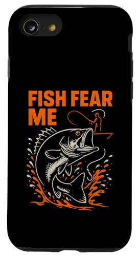 Barsch Angeln Fisch Fear Me Vintage Jungen Lustig Angeln Hülle für iPhone SE (2020) / 7 / 8 von Cool Papa - Bass Fishing Gear