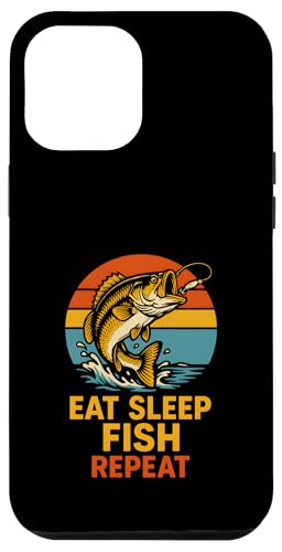 Barschangeln Eat Sleep Fish Repeat Cool Boys Funny Fishing Hülle für iPhone 12 Pro Max von Cool Papa - Bass Fishing Gear