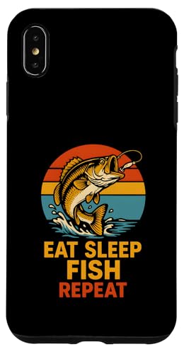 Barschangeln Eat Sleep Fish Repeat Cool Boys Funny Fishing Hülle für iPhone XS Max von Cool Papa - Bass Fishing Gear