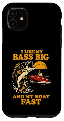 Bass Fishing Big Bass Fast Boat Vintage Herren Lustig Angeln Hülle für iPhone 11 von Cool Papa - Bass Fishing Gear