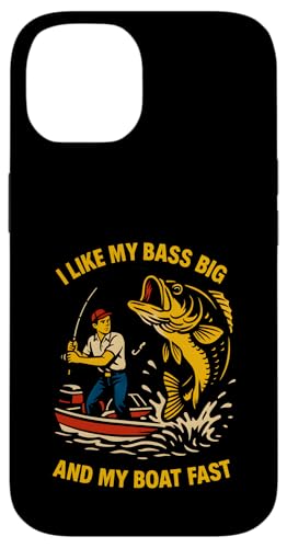 Bass Fishing Big Bass Fast Boat Vintage Herren Lustig Angeln Hülle für iPhone 14 von Cool Papa - Bass Fishing Gear