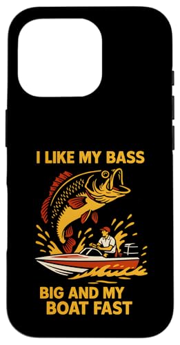 Bass Fishing Big Bass Fast Boat Vintage Herren Lustig Angeln Hülle für iPhone 16 Pro von Cool Papa - Bass Fishing Gear