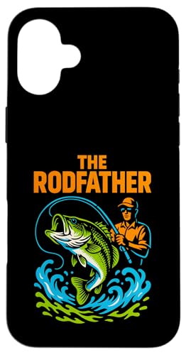 Bass Fishing The Rodfather Lustiges Angeln für Jungen im Vintage-Stil Hülle für iPhone 16 Plus von Cool Papa - Bass Fishing Gear