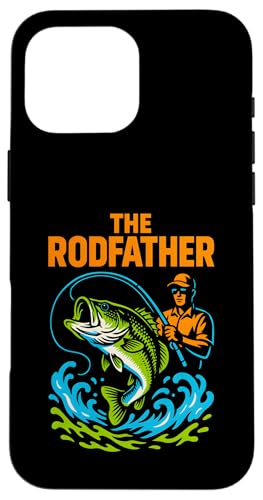 Bass Fishing The Rodfather Lustiges Angeln für Jungen im Vintage-Stil Hülle für iPhone 16 Pro Max von Cool Papa - Bass Fishing Gear