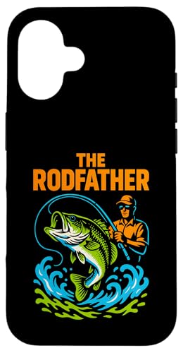 Bass Fishing The Rodfather Lustiges Angeln für Jungen im Vintage-Stil Hülle für iPhone 16 von Cool Papa - Bass Fishing Gear