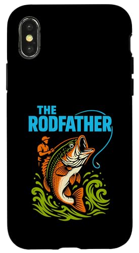 Bass Fishing The Rodfather Lustiges Angeln für Jungen im Vintage-Stil Hülle für iPhone X/XS von Cool Papa - Bass Fishing Gear