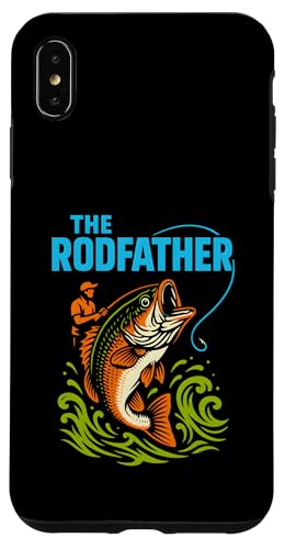 Bass Fishing The Rodfather Lustiges Angeln für Jungen im Vintage-Stil Hülle für iPhone XS Max von Cool Papa - Bass Fishing Gear