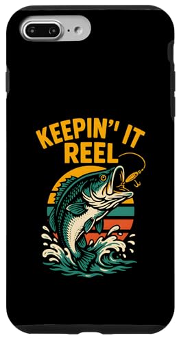 Keepin' It Reel Funny Herren Vintage Big Mouth Bass Angeln Hülle für iPhone 7 Plus/8 Plus von Cool Papa - Bass Fishing Gear