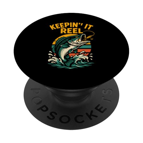 Keepin' It Reel Funny Herren Vintage Big Mouth Bass Angeln PopSockets Klebender PopGrip Keepin' It Reel Funny Herren Vintage Big Mouth Bass Angeln PopSockets Klebender PopGrip von Cool Papa - Bass Fishing Gear
