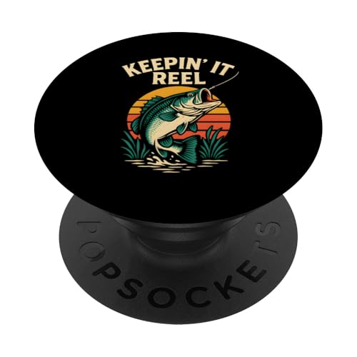 Keepin' It Reel Funny Herren Vintage Big Mouth Bass Angeln PopSockets Klebender PopGrip Keepin' It Reel Funny Herren Vintage Big Mouth Bass Angeln PopSockets Klebender PopGrip von Cool Papa - Bass Fishing Gear