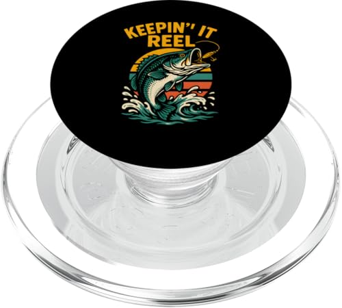 Keepin' It Reel Funny Herren Vintage Big Mouth Bass Angeln PopSockets PopGrip für MagSafe Keepin' It Reel Funny Herren Vintage Big Mouth Bass Angeln PopSockets PopGrip für MagSafe von Cool Papa - Bass Fishing Gear