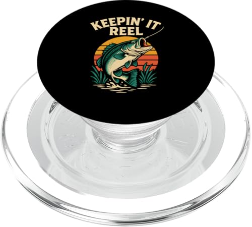 Keepin' It Reel Funny Herren Vintage Big Mouth Bass Angeln PopSockets PopGrip für MagSafe Keepin' It Reel Funny Herren Vintage Big Mouth Bass Angeln PopSockets PopGrip für MagSafe von Cool Papa - Bass Fishing Gear