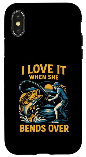 Love It When She Bends Over Funny Herren Big Mouth Bass Fishi Hülle für iPhone X/XS von Cool Papa - Bass Fishing Gear