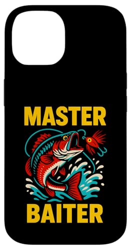 Master Baiter Funny Herren Vintage Big Mouth Bass Angeln Hülle für iPhone 14 von Cool Papa - Bass Fishing Gear