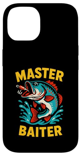 Master Baiter Funny Herren Vintage Big Mouth Bass Angeln Hülle für iPhone 14 von Cool Papa - Bass Fishing Gear