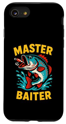 Master Baiter Funny Herren Vintage Big Mouth Bass Angeln Hülle für iPhone SE (2020) / 7 / 8 von Cool Papa - Bass Fishing Gear