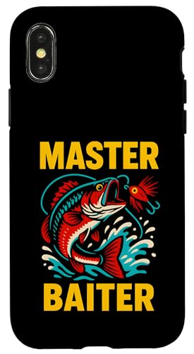 Master Baiter Funny Herren Vintage Big Mouth Bass Angeln Hülle für iPhone X/XS von Cool Papa - Bass Fishing Gear