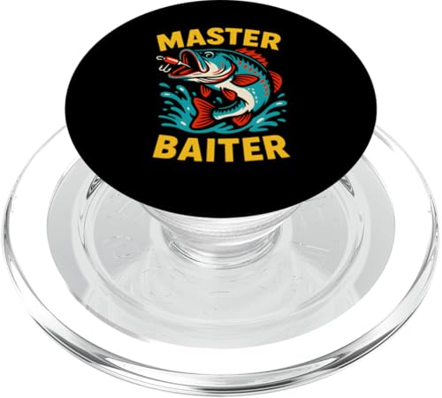 Master Baiter Funny Herren Vintage Big Mouth Bass Angeln PopSockets PopGrip für MagSafe Master Baiter Funny Herren Vintage Big Mouth Bass Angeln PopSockets PopGrip für MagSafe von Cool Papa - Bass Fishing Gear