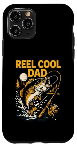 Reel Cool Dad Funny Herren Vintage Big Mouth Bass Angeln Hülle für iPhone 11 Pro von Cool Papa - Bass Fishing Gear