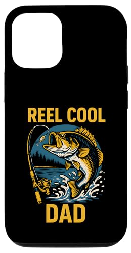 Reel Cool Dad Funny Herren Vintage Big Mouth Bass Angeln Hülle für iPhone 12/12 Pro von Cool Papa - Bass Fishing Gear