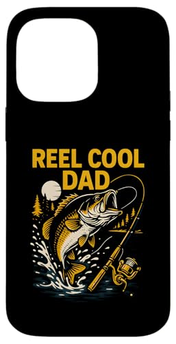Reel Cool Dad Funny Herren Vintage Big Mouth Bass Angeln Hülle für iPhone 14 Pro Max von Cool Papa - Bass Fishing Gear