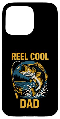 Reel Cool Dad Funny Herren Vintage Big Mouth Bass Angeln Hülle für iPhone 15 Pro Max von Cool Papa - Bass Fishing Gear