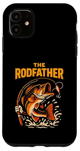 The Rod Father Funny Herren Vintage Big Mouth Bass Angeln Hülle für iPhone 11 von Cool Papa - Bass Fishing Gear