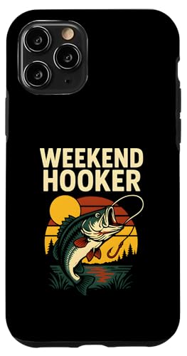 Weekend Hooker Funny Herren Vintage Big Mouth Bass Angeln Hülle für iPhone 11 Pro von Cool Papa - Bass Fishing Gear
