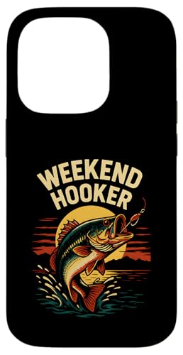 Weekend Hooker Funny Herren Vintage Big Mouth Bass Angeln Hülle für iPhone 14 Pro von Cool Papa - Bass Fishing Gear