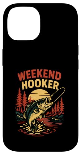 Weekend Hooker Funny Herren Vintage Big Mouth Bass Angeln Hülle für iPhone 14 von Cool Papa - Bass Fishing Gear