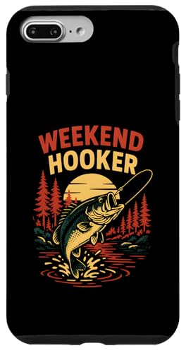 Weekend Hooker Funny Herren Vintage Big Mouth Bass Angeln Hülle für iPhone 7 Plus/8 Plus von Cool Papa - Bass Fishing Gear