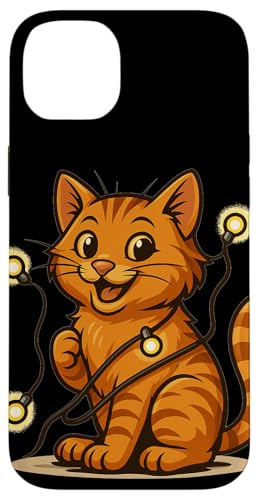 Lustige Katze mit Lichterkette Kostüm Hülle für iPhone 14 Plus Lustige Katze mit Lichterkette Kostüm Hülle für iPhone 14 Plus von Cool String Lights