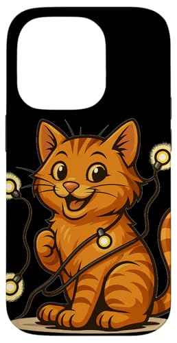 Lustige Katze mit Lichterkette Kostüm Hülle für iPhone 14 Pro Lustige Katze mit Lichterkette Kostüm Hülle für iPhone 14 Pro von Cool String Lights
