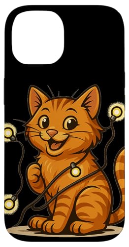 Lustige Katze mit Lichterkette Kostüm Hülle für iPhone 14 Lustige Katze mit Lichterkette Kostüm Hülle für iPhone 14 von Cool String Lights