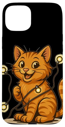 Lustige Katze mit Lichterkette Kostüm Hülle für iPhone 15 Plus Lustige Katze mit Lichterkette Kostüm Hülle für iPhone 15 Plus von Cool String Lights