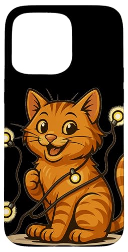 Lustige Katze mit Lichterkette Kostüm Hülle für iPhone 15 Pro Max Lustige Katze mit Lichterkette Kostüm Hülle für iPhone 15 Pro Max von Cool String Lights