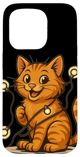 Lustige Katze mit Lichterkette Kostüm Hülle für iPhone 15 Pro Lustige Katze mit Lichterkette Kostüm Hülle für iPhone 15 Pro von Cool String Lights