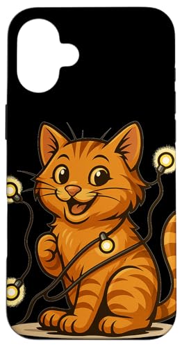 Lustige Katze mit Lichterkette Kostüm Hülle für iPhone 16 Plus Lustige Katze mit Lichterkette Kostüm Hülle für iPhone 16 Plus von Cool String Lights