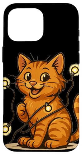 Lustige Katze mit Lichterkette Kostüm Hülle für iPhone 16 Pro Max Lustige Katze mit Lichterkette Kostüm Hülle für iPhone 16 Pro Max von Cool String Lights