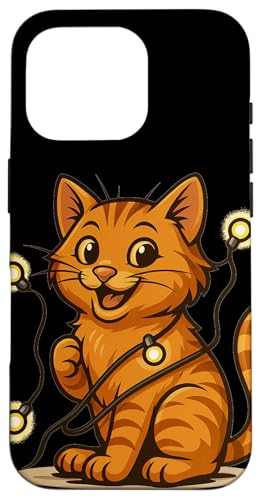 Lustige Katze mit Lichterkette Kostüm Hülle für iPhone 16 Pro Lustige Katze mit Lichterkette Kostüm Hülle für iPhone 16 Pro von Cool String Lights
