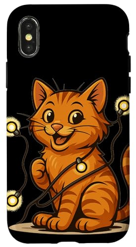 Lustige Katze mit Lichterkette Kostüm Hülle für iPhone X/XS Lustige Katze mit Lichterkette Kostüm Hülle für iPhone X/XS von Cool String Lights