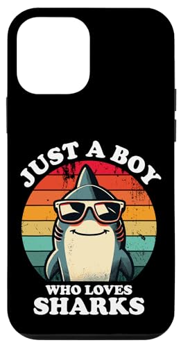 Just A Boy Who Loves Sharks Lustiger Retro-Kinder-Hailiebhaber Hülle für iPhone 12 mini Just A Boy Who Loves Sharks Lustiger Retro-Kinder-Hailiebhaber Hülle für iPhone 12 mini von Cool Tees