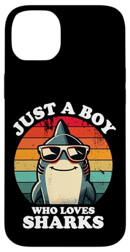 Just A Boy Who Loves Sharks Lustiger Retro-Kinder-Hailiebhaber Hülle für iPhone 14 Plus Just A Boy Who Loves Sharks Lustiger Retro-Kinder-Hailiebhaber Hülle für iPhone 14 Plus von Cool Tees